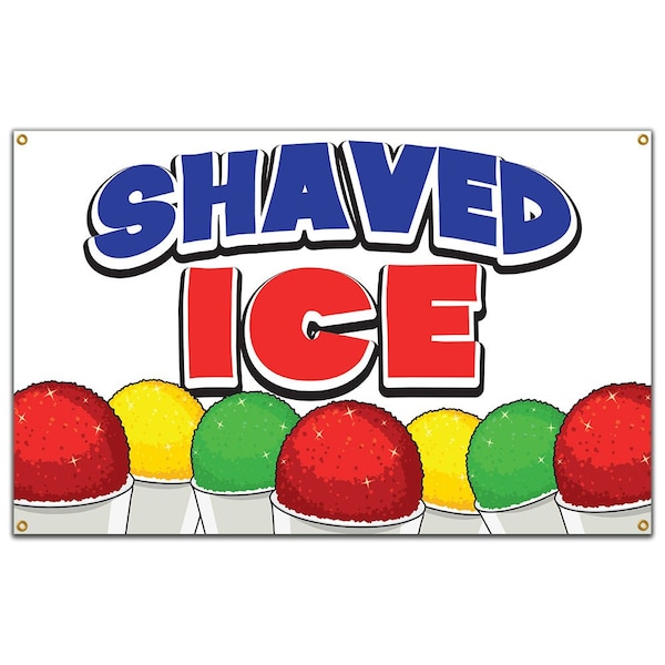 Shaved Ice Banner Concession Stand Food Truck Single Sided